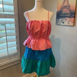 NWT Milly : Nina Poplin Dress - Peony/Blue Multi : Small